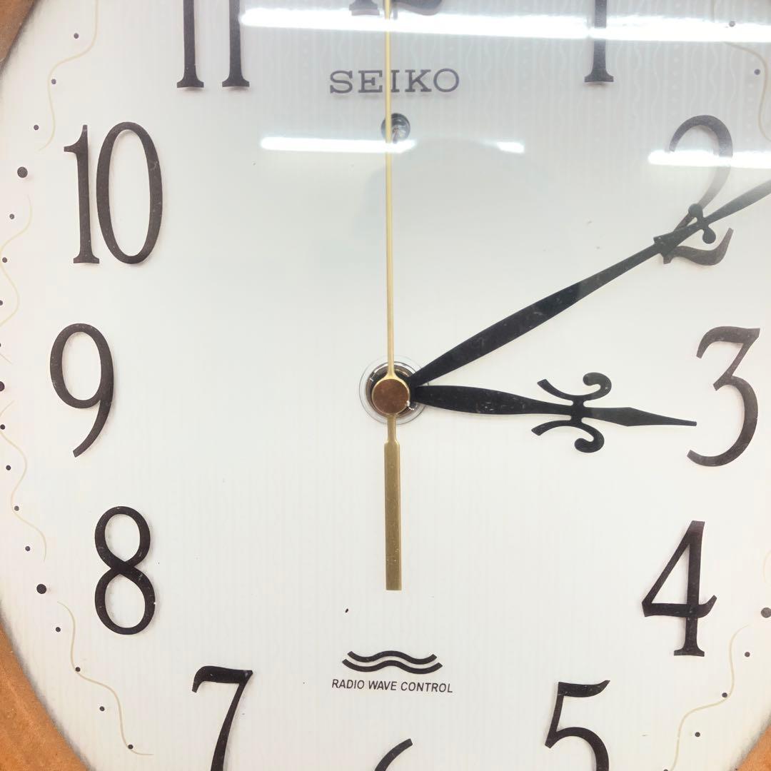 E-3【美品】SEIKO セイコー 電波掛時計 KS238B 職人仕上げ 木枠