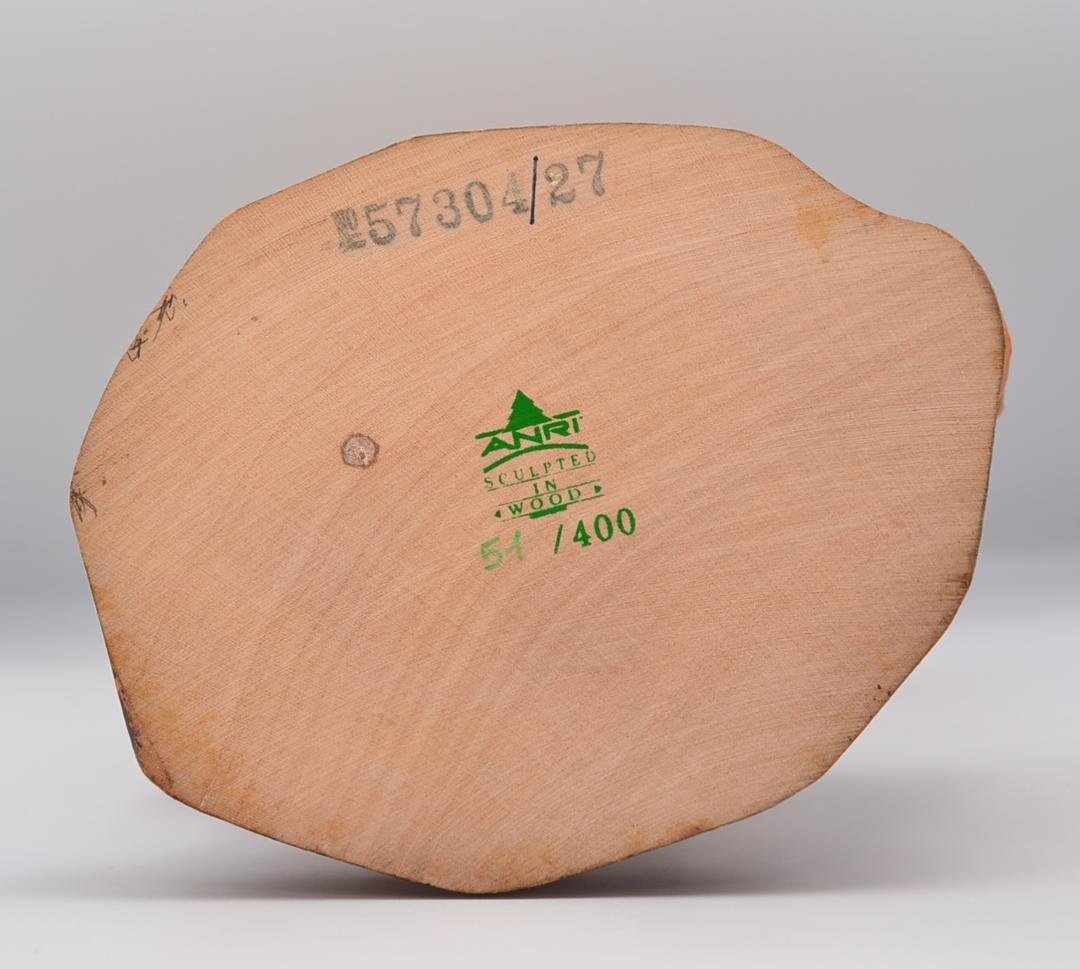 鶏のエサやり　アンリ　ANRI　サラケイ　木彫り人形　イタリア　２４ｃｍ　限定品