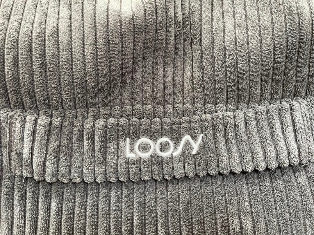 LOOSY 1人掛け ビーズソファ＋オットマン ダークグレー チャコールグレー