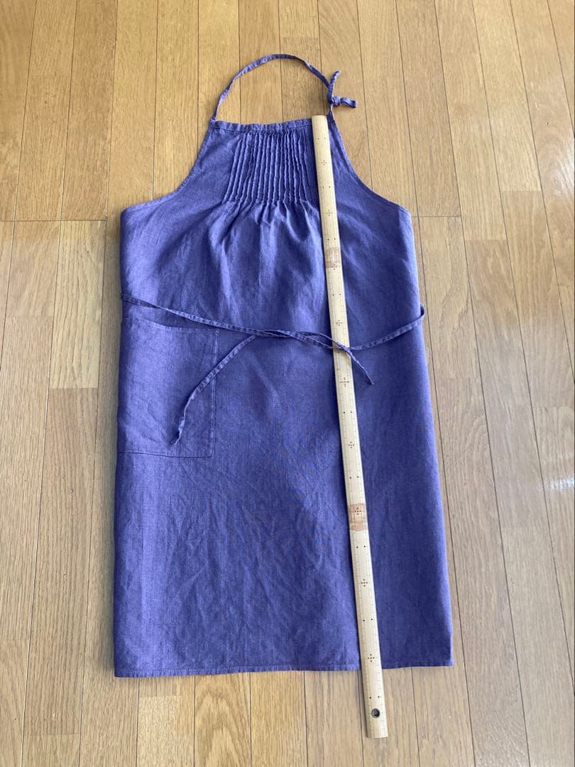 リーノエリーナ フルエプロン 麻 紫色？