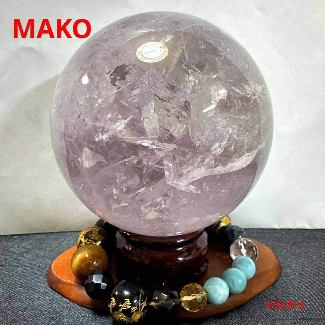 M1916☆アメジスト丸玉90mm1.0Kg☆天然石　原石☆N60109