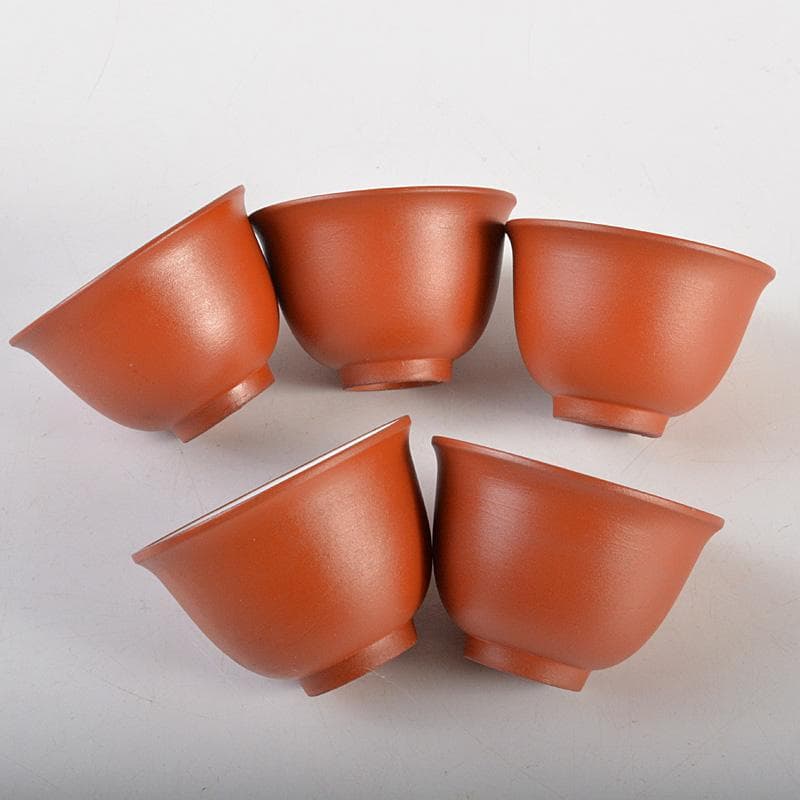 煎茶道具　紫砂　朱泥　内白釉　煎茶碗　20客まとめて　N　6400