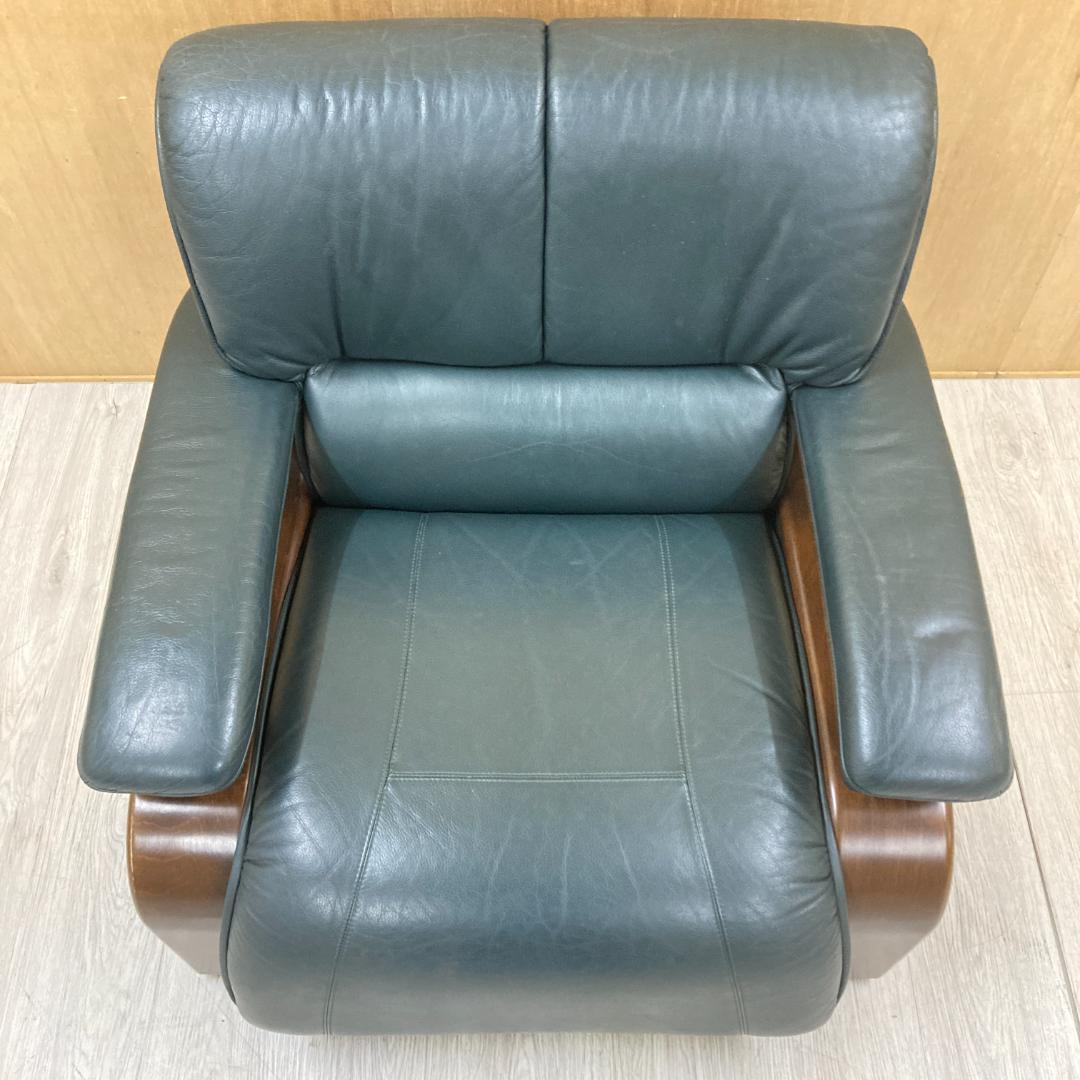 冨士ファニチア　FUJI FURNITURE　総革　1人掛けソファ B