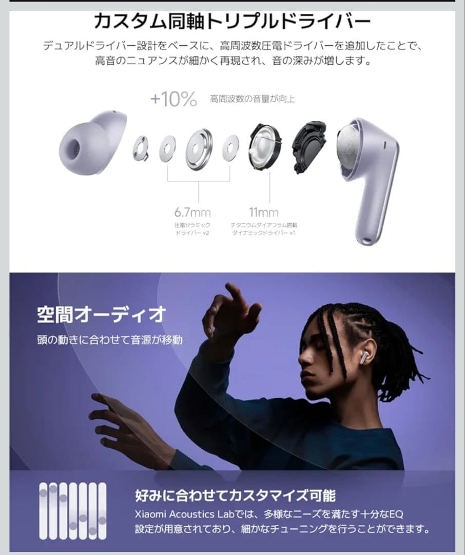 限定値引き中【新品未開封】Redmi Buds 6 Pro ワイヤレスイヤホン