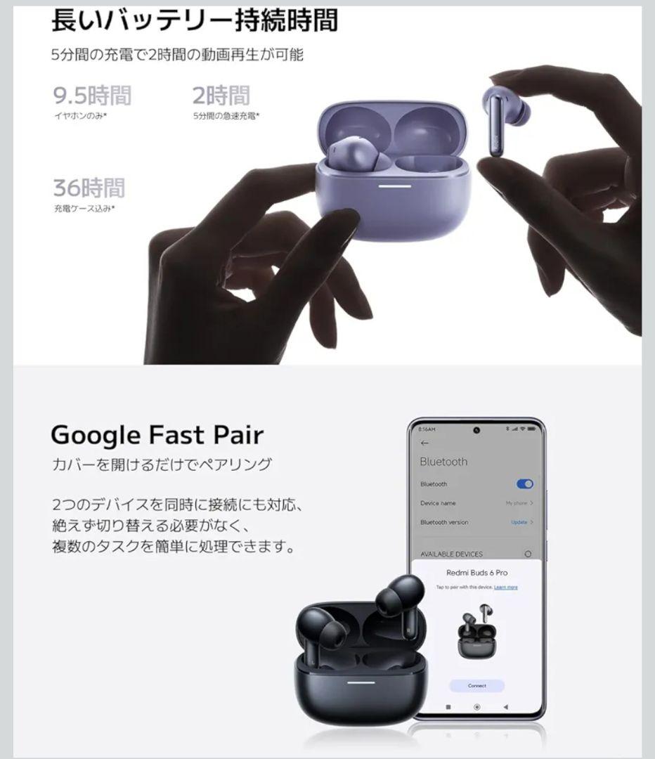 限定値引き中【新品未開封】Redmi Buds 6 Pro ワイヤレスイヤホン