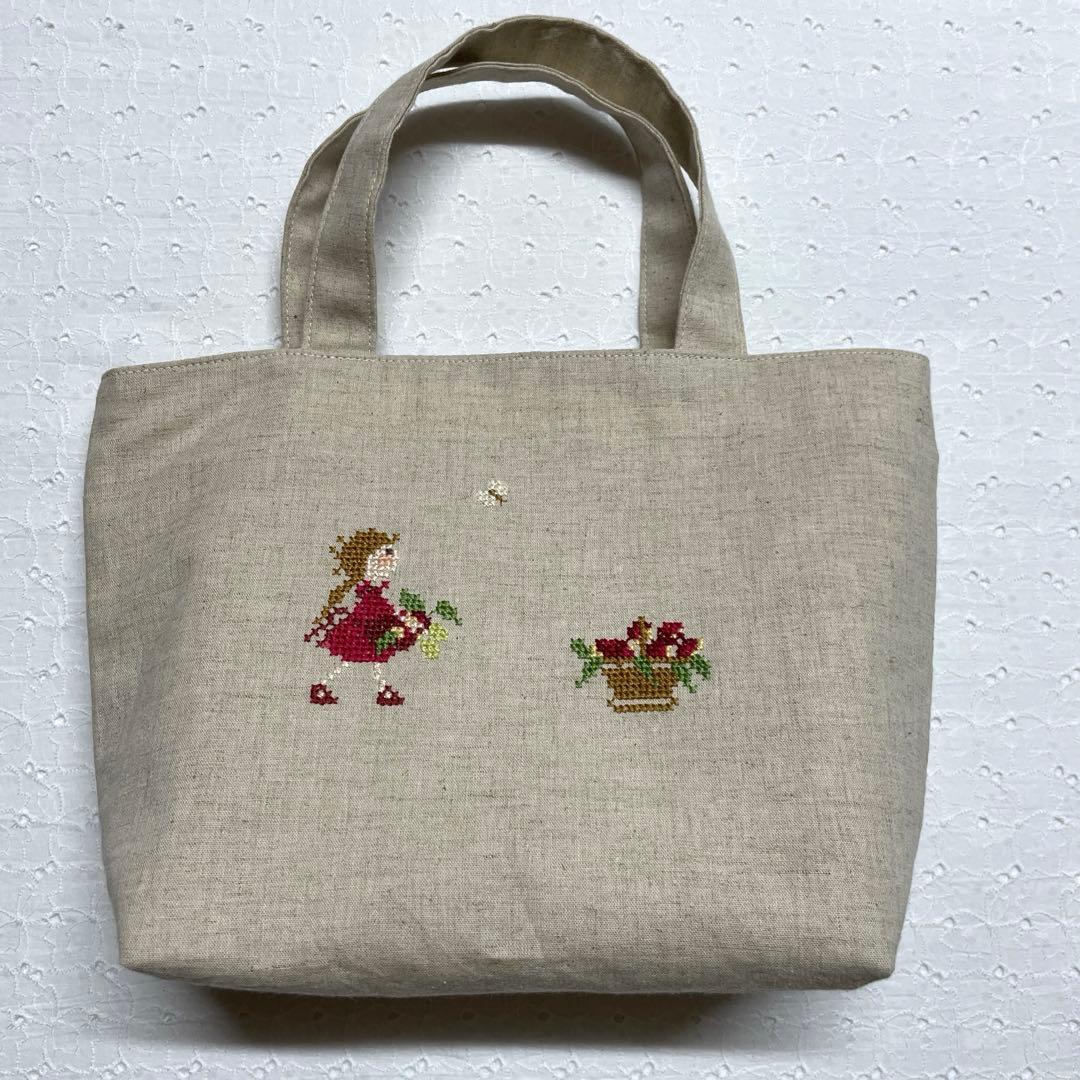 クロスステッチ 完成品 サモイロフ トートバッグ オーダー59