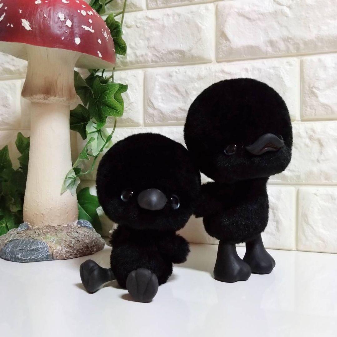 ぬいぐるみ✽アートドール✽カラスのかーくん兄妹✽中サイズ
