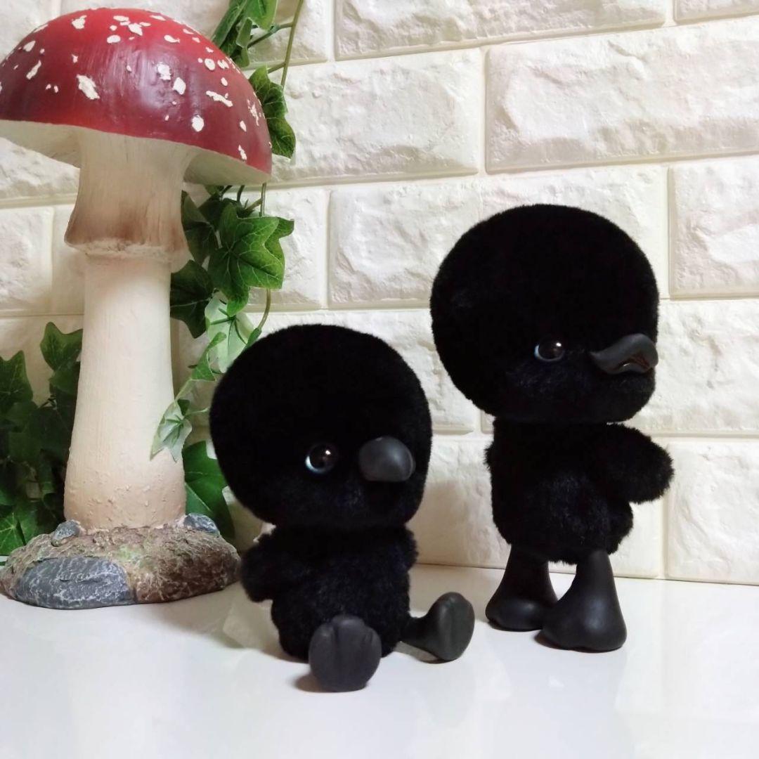 ぬいぐるみ✽アートドール✽カラスのかーくん兄妹✽中サイズ