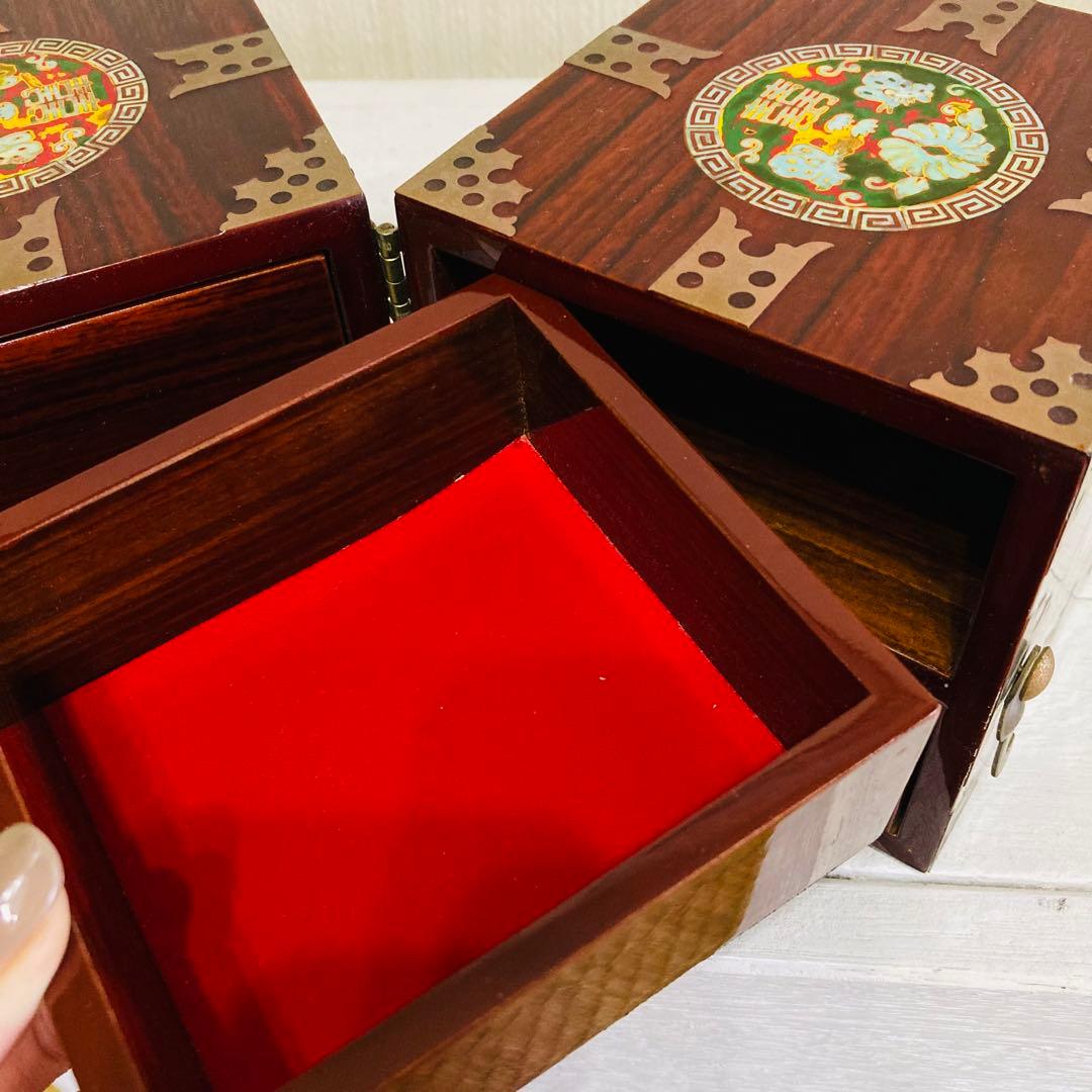 韓国 伝統工芸品 螺鈿細工 小物入れ 宝石箱 漆器 ジュエリーボックス