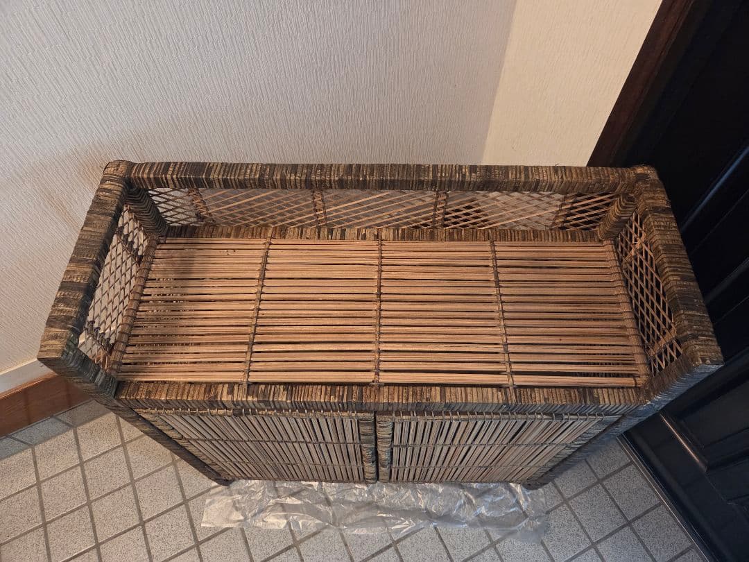 ★希少品★ラタン 天然竹 ラック チェスト シェルフ 棚 籐 家具 アジアン