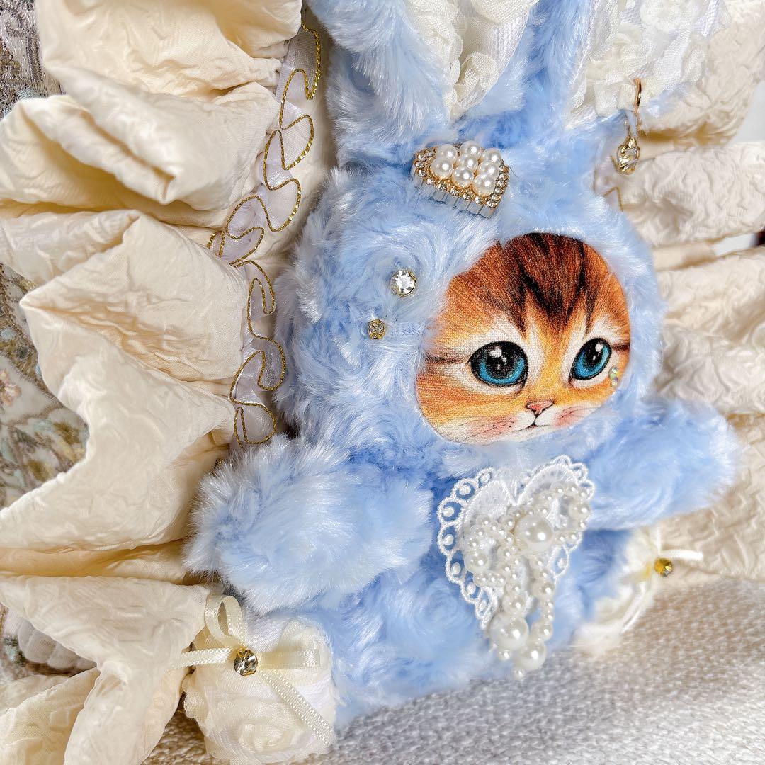 コヤンイサムチョン　フリルバッグ　グレー　水色　うさちゃん　ボリちゃん