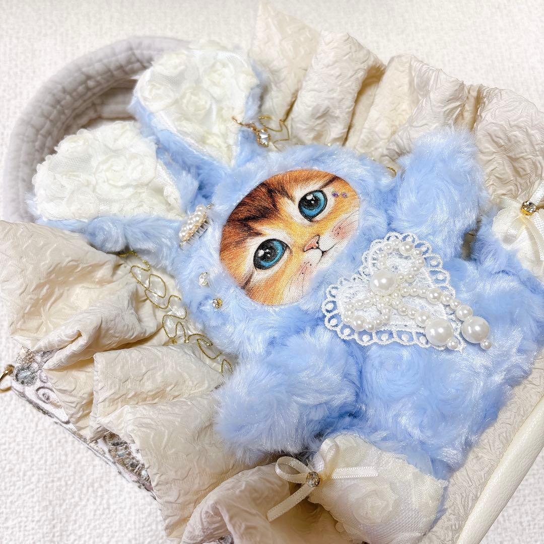 コヤンイサムチョン　フリルバッグ　グレー　水色　うさちゃん　ボリちゃん