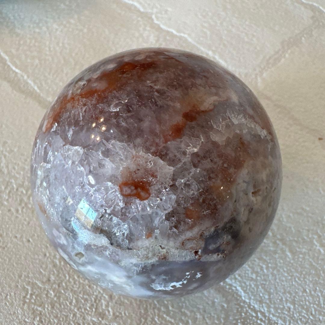 ブルーフラワーアゲート　ピンクアメジスト　スフィア　丸玉　天然石