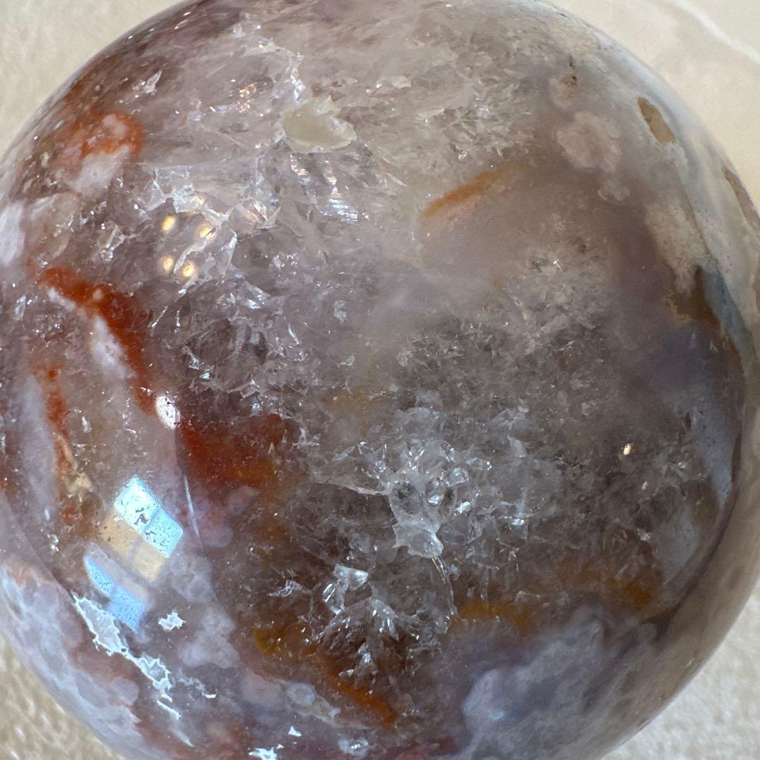 ブルーフラワーアゲート　ピンクアメジスト　スフィア　丸玉　天然石