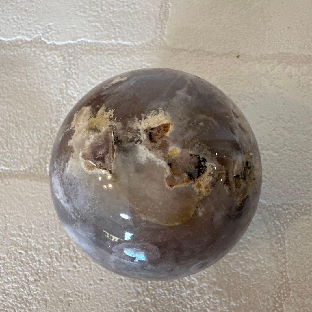 ブルーフラワーアゲート　ピンクアメジスト　スフィア　丸玉　天然石