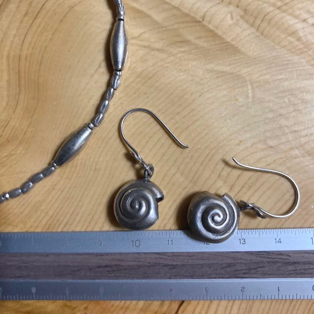 カレンシルバー　巻き貝のチョーカーネックレス＆ピアス