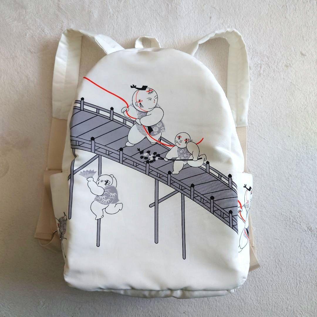ハンドメイド 帯 リメイク リュック 正絹 唐子