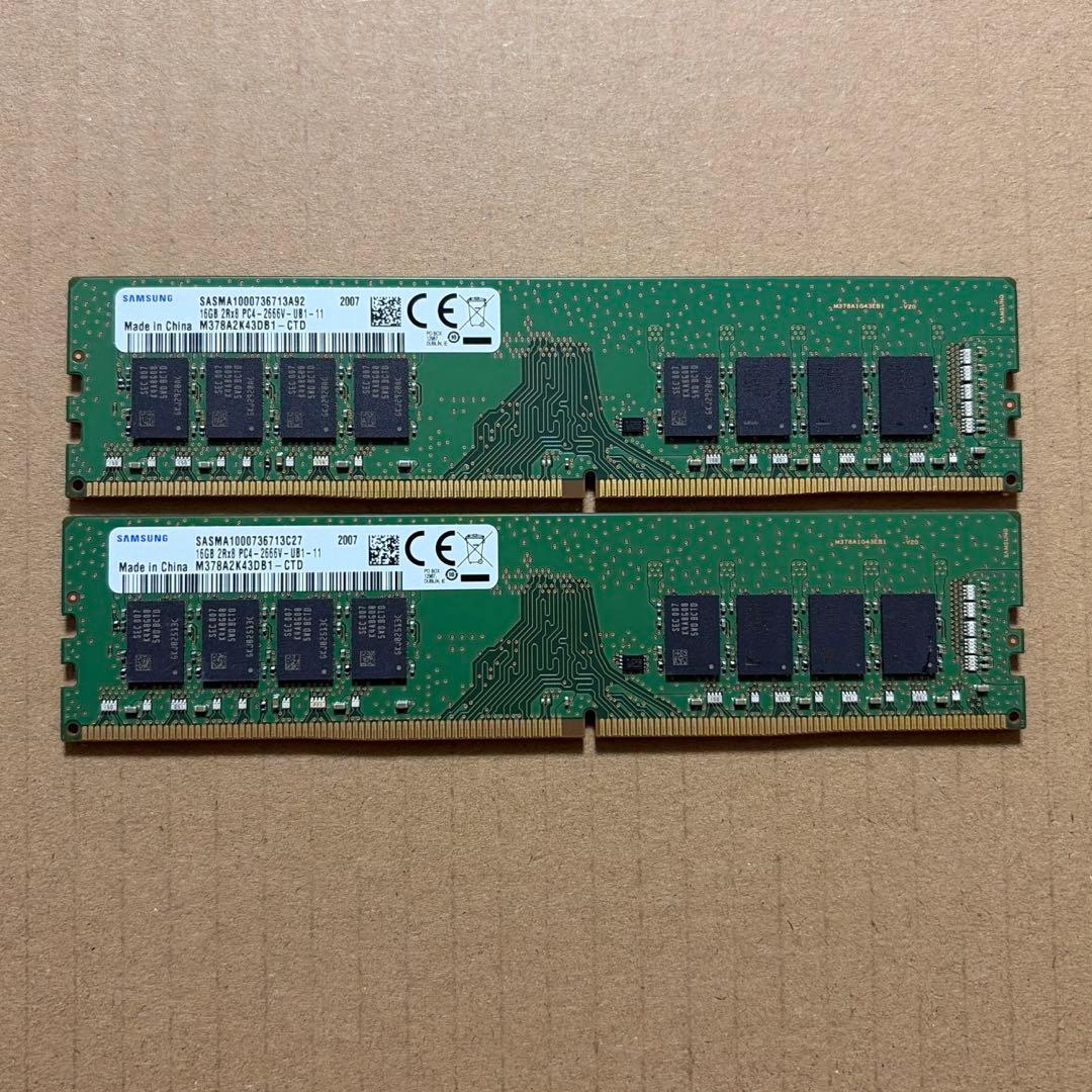 [24] デスクトップ PC メモリ16GBx2(32GB) DDR4 2666