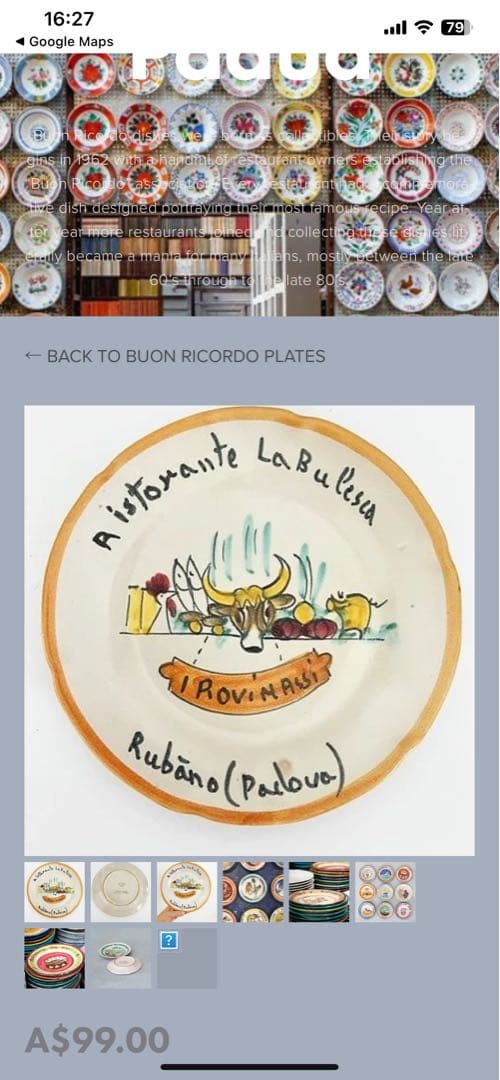 ブオンリコルド　イタリア製絵皿　Rubano 60-70年代