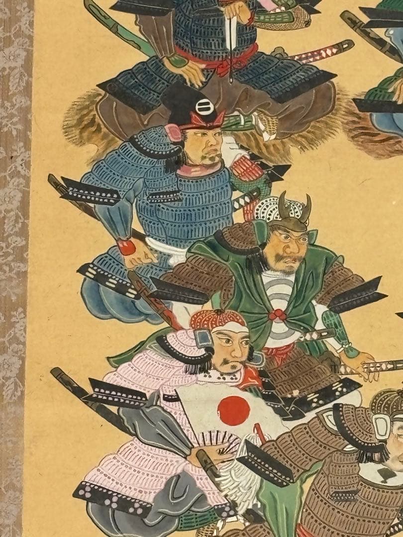 「毛利元就二十一将図」彩色木版画 江戸時代中期頃 1幅|戦国武将 掛軸 武将図