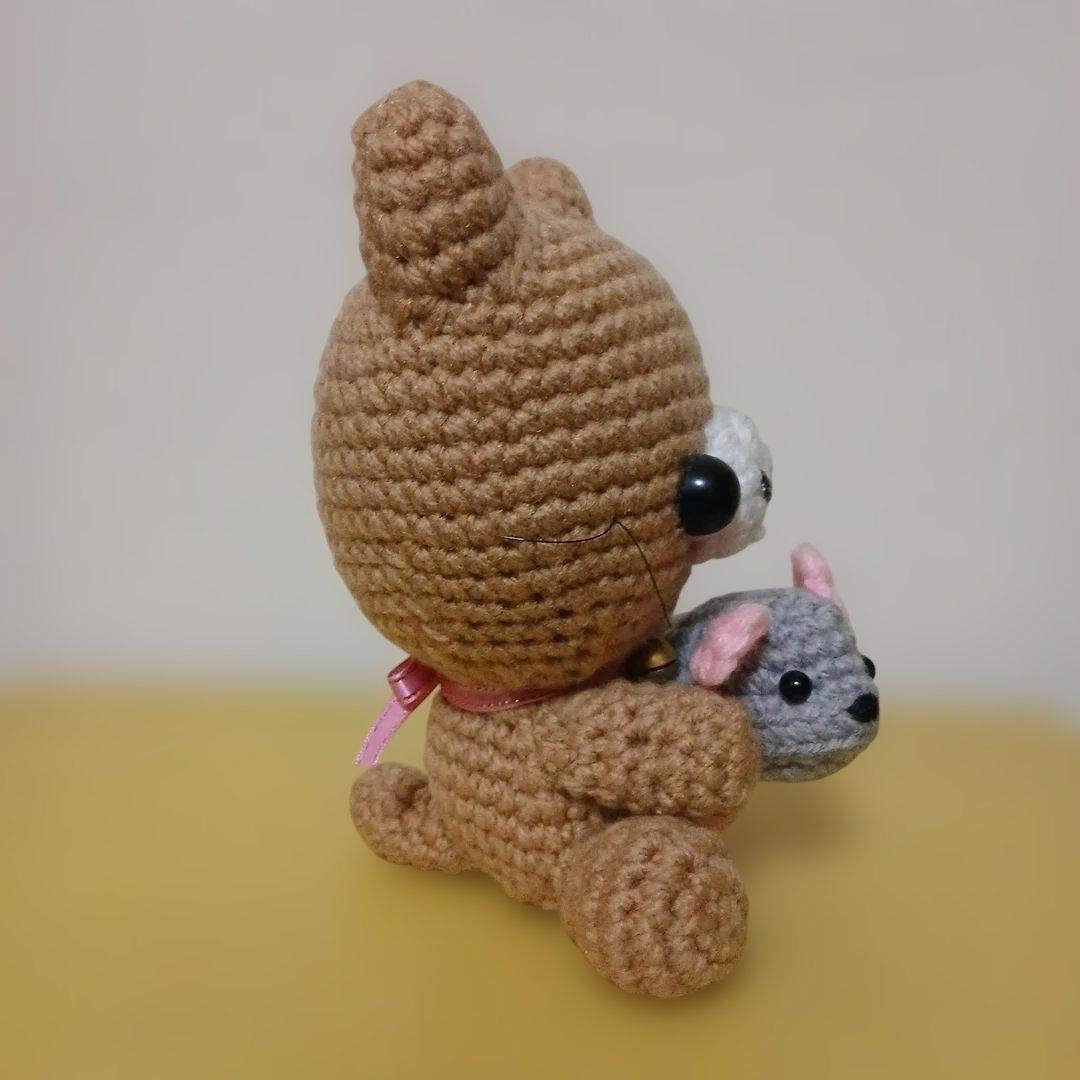 あみぐるみ　猫とネズミ