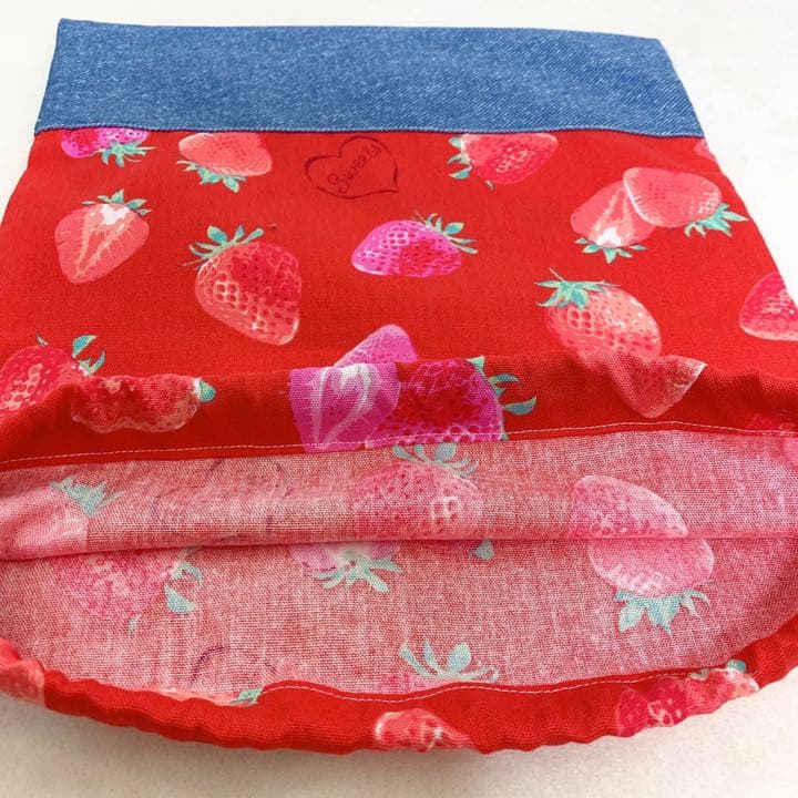 送料無料❤【入園・入学】高学年まで使える赤生地イチゴ柄お買い得5点セット