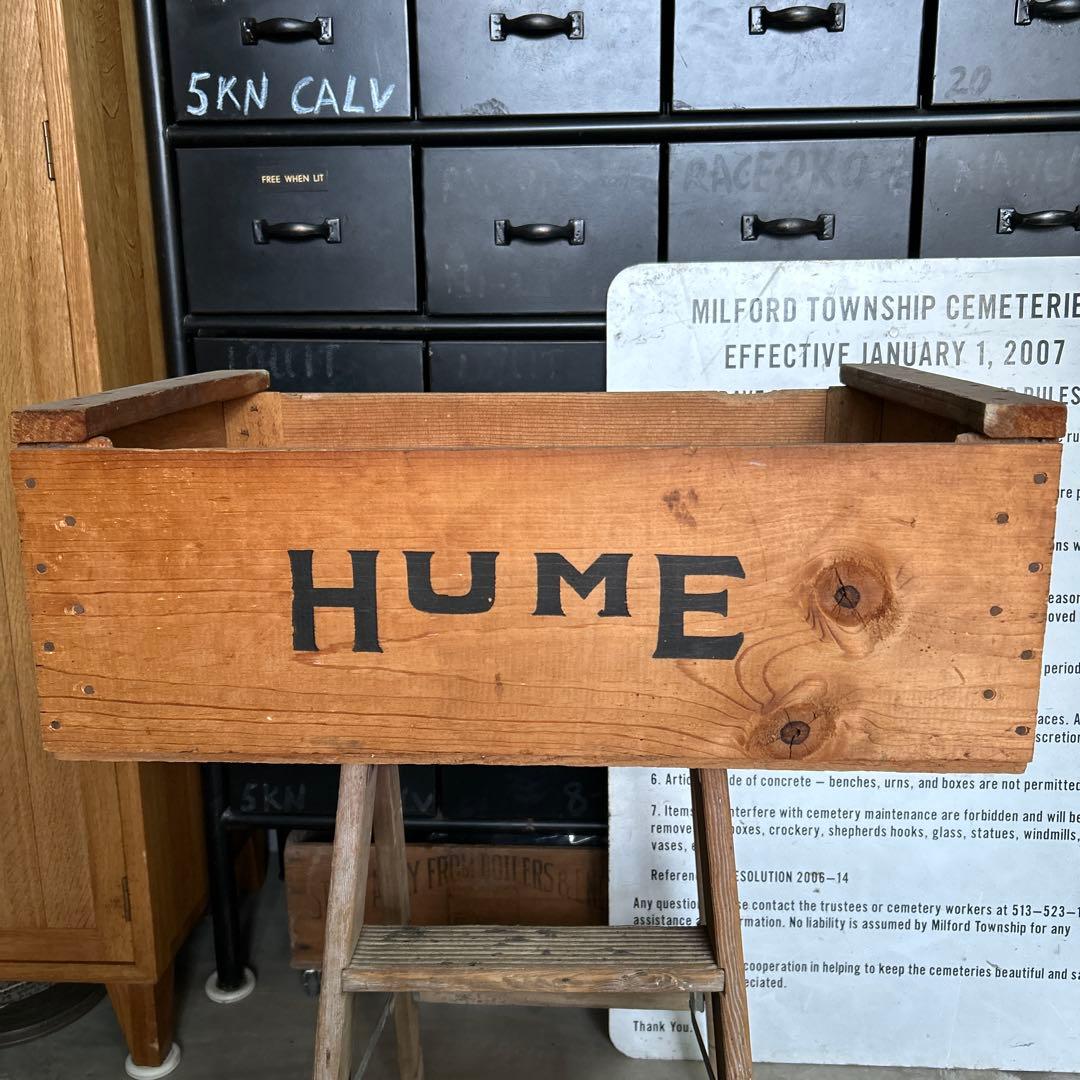 U.S.A HUME vintage 特大 wood box ヴィンテージ 木箱