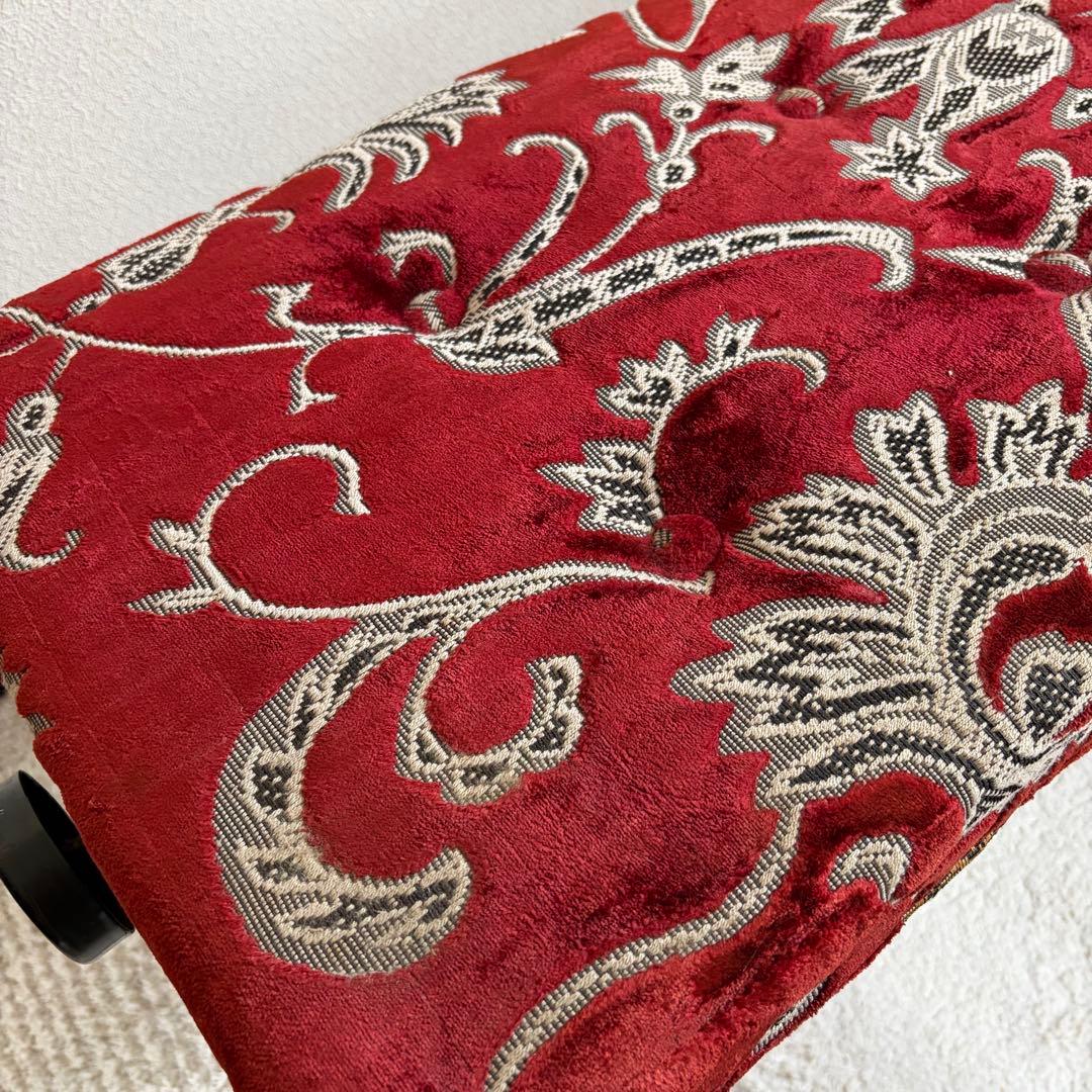 アンティーク／猫脚スツール／ベルベット／ピアノ椅子／昇降式／ベロア／西洋／ベンチ