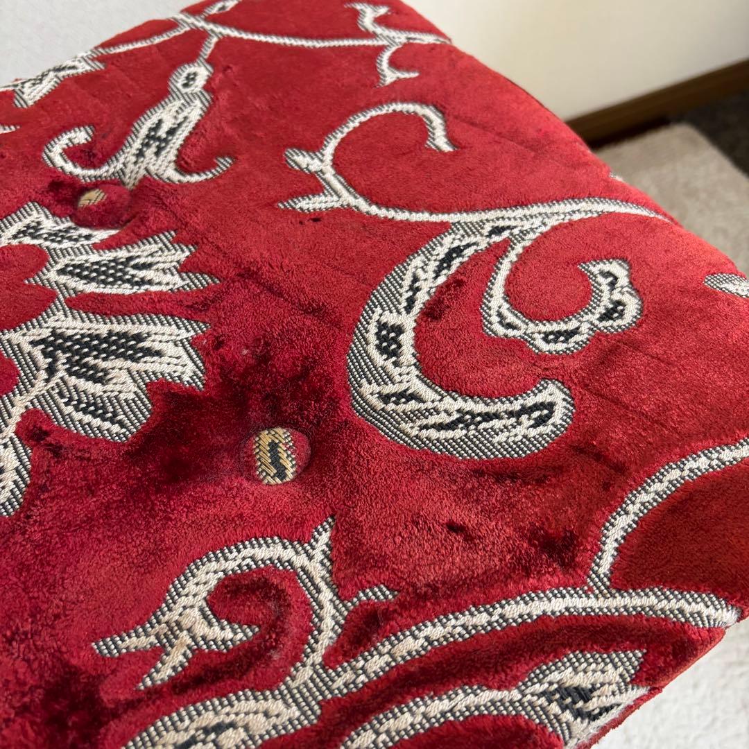 アンティーク／猫脚スツール／ベルベット／ピアノ椅子／昇降式／ベロア／西洋／ベンチ