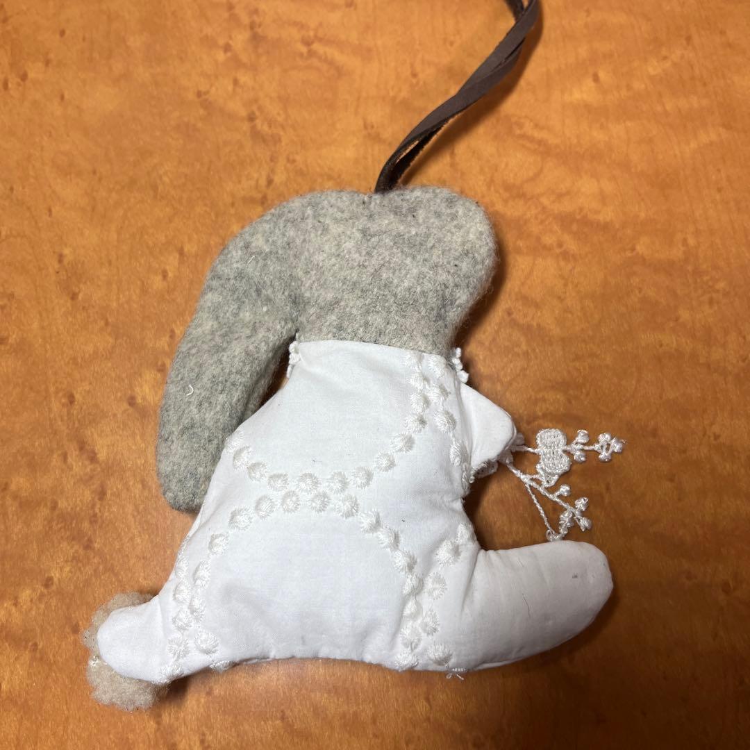 ミナペルホネン　うさぎチャーム　ハンドメイド　タンバリン　レース付き