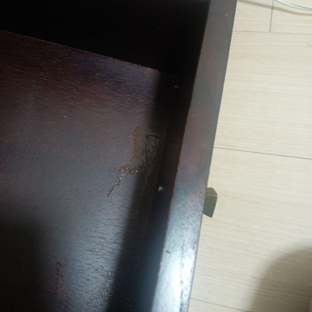 ダークブラウン木製キャビネット 4引き出し