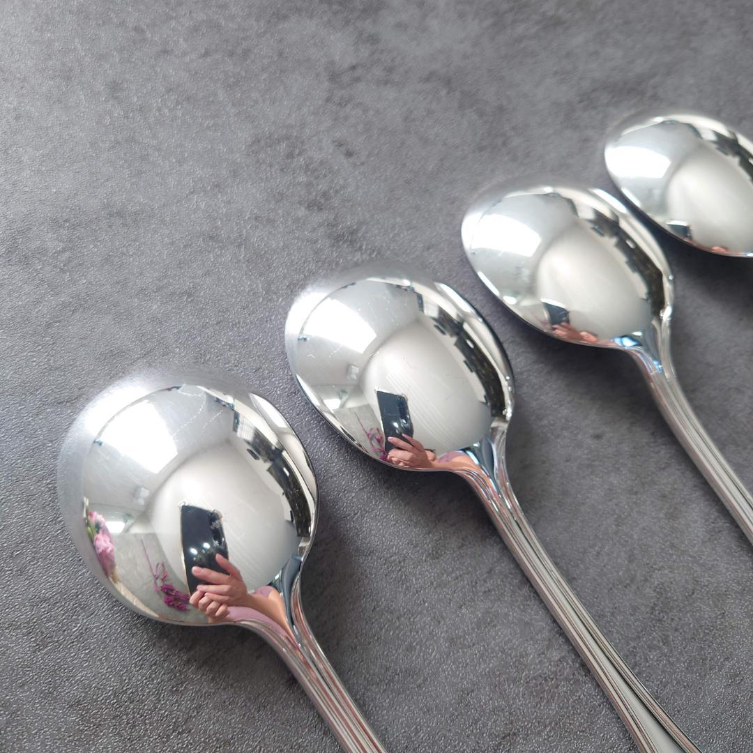 美品 クリストフル アルビ コンソメスプーン 4点