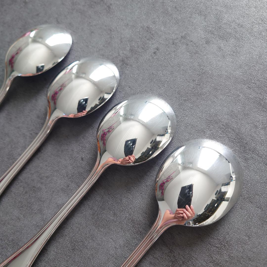 美品 クリストフル アルビ コンソメスプーン 4点