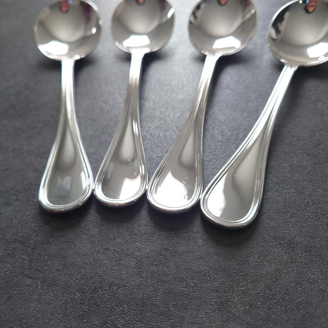 美品 クリストフル アルビ コンソメスプーン 4点