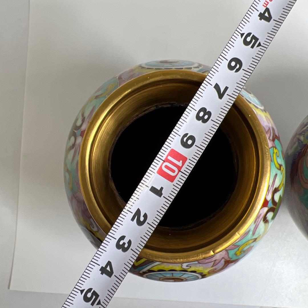 七宝　花瓶　２点　高さ29cm（台込）　東K8-0301☆2Fトコカウ