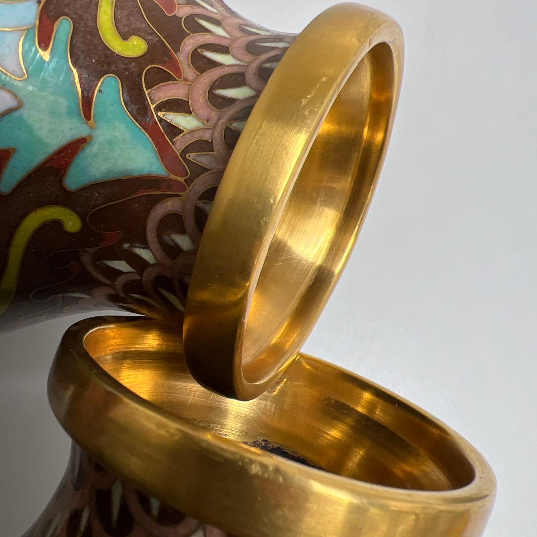 七宝　花瓶　２点　高さ29cm（台込）　東K8-0301☆2Fトコカウ