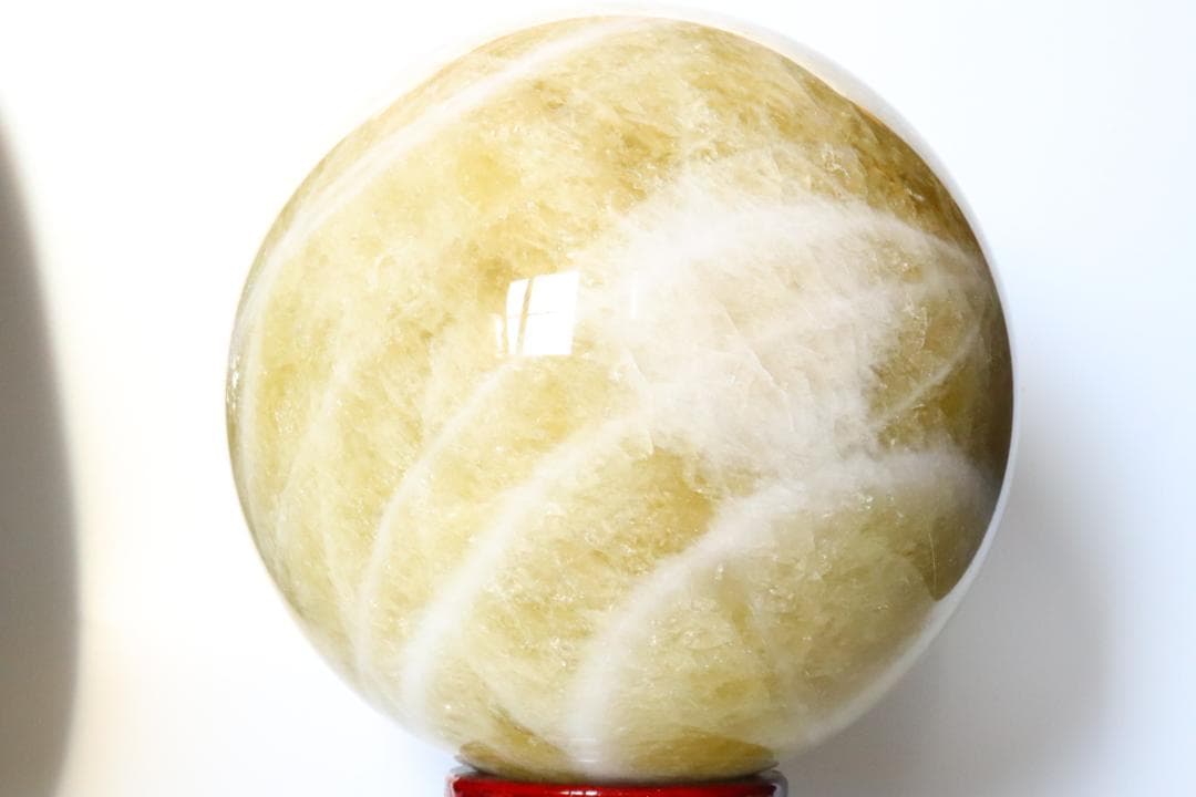 【本物保証】虹入り シトリン 水晶 丸玉 スフィア 9.1kg パワーストーン