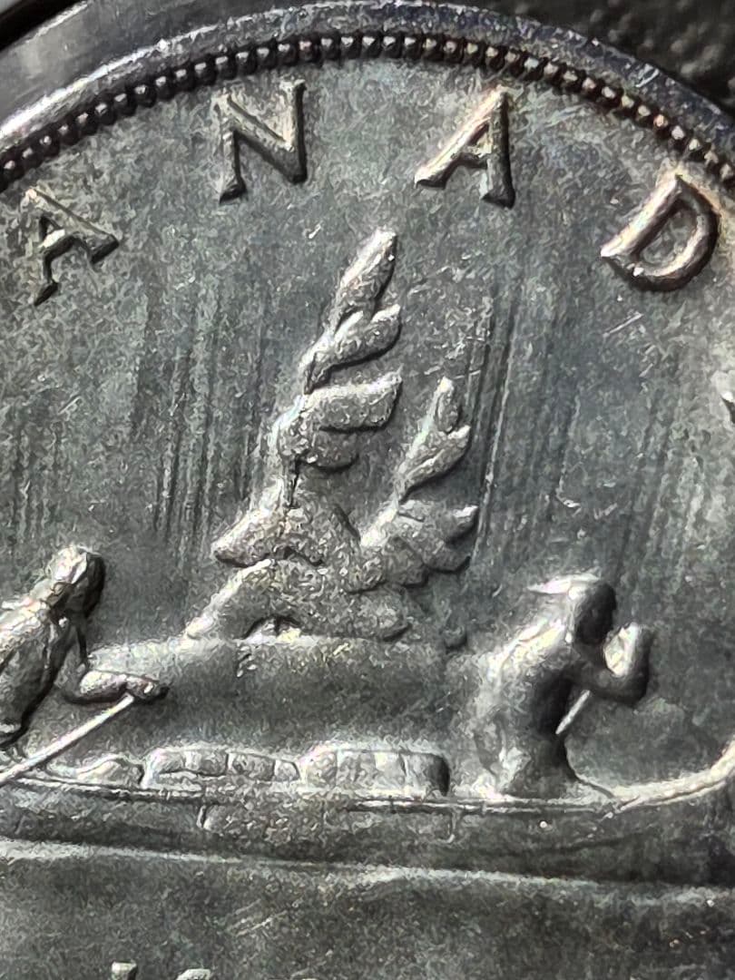 (稀少な状態)　カナダ連邦　エリザベス2世　1 ドル銀貨　1957