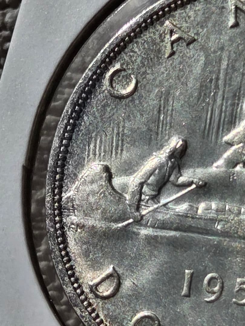 (稀少な状態)　カナダ連邦　エリザベス2世　1 ドル銀貨　1957