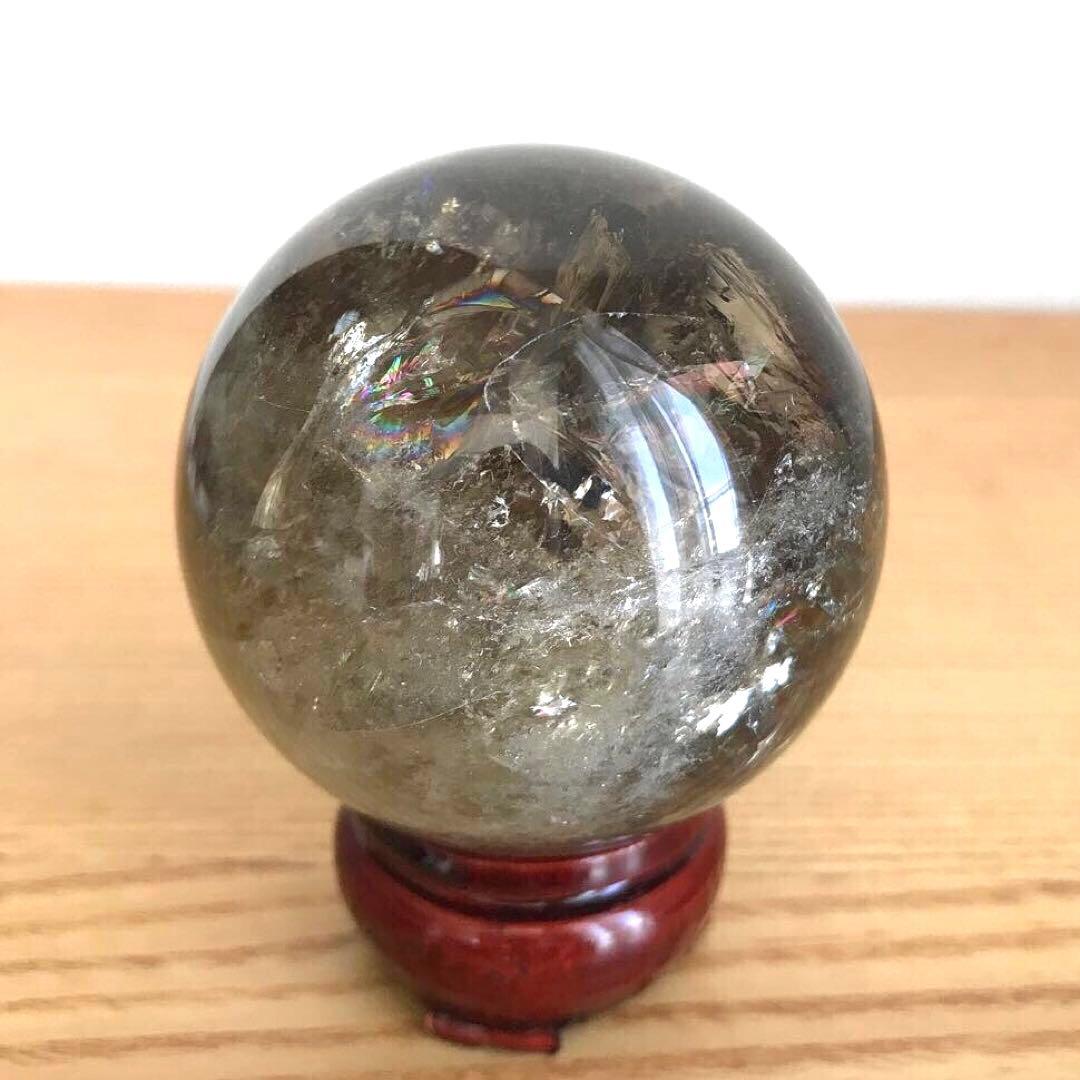 シトリン丸玉　虹入り