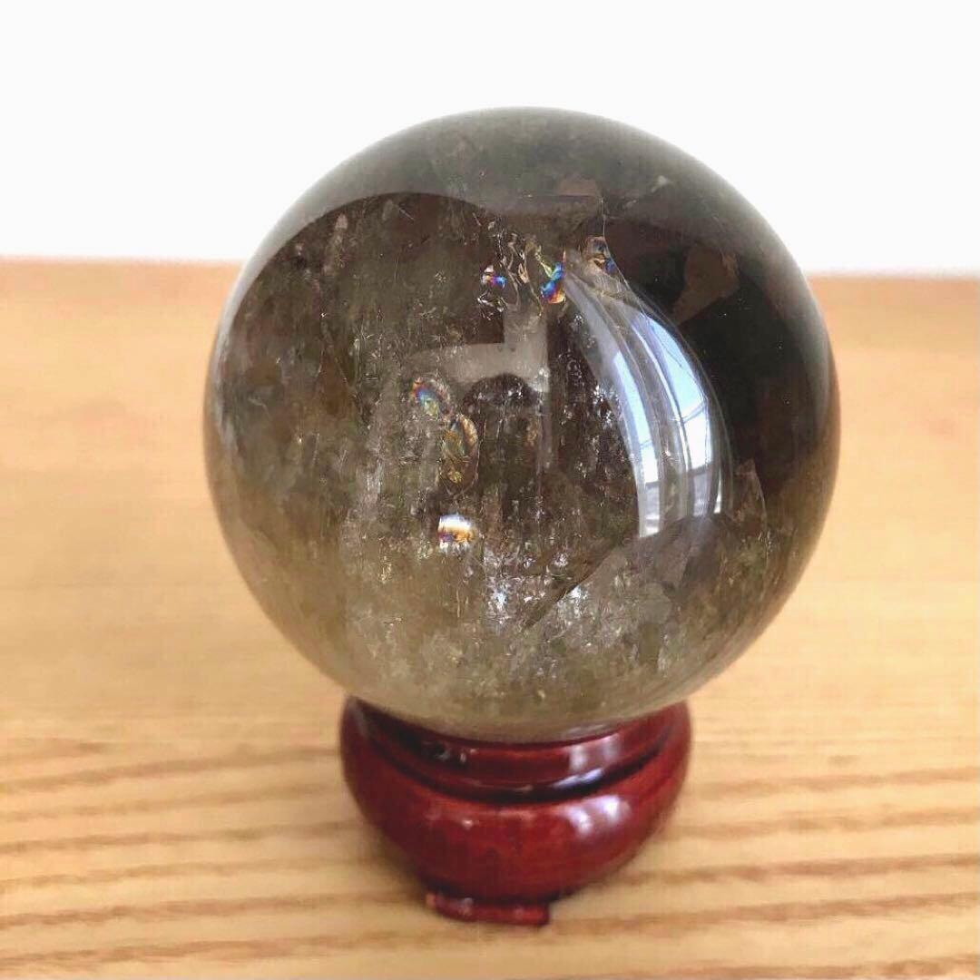 シトリン丸玉　虹入り