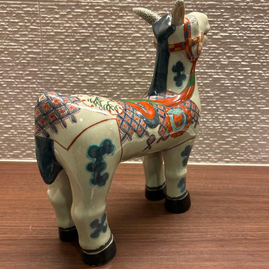 円左エ門　有田焼　馬　置物　大型28cm 縁起物　干支　午　陶器