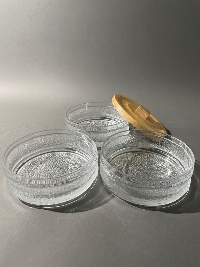 アデリアグラス/アーデルセット 高級ふた付鉢 ガラス製 鉢3段 石塚硝子