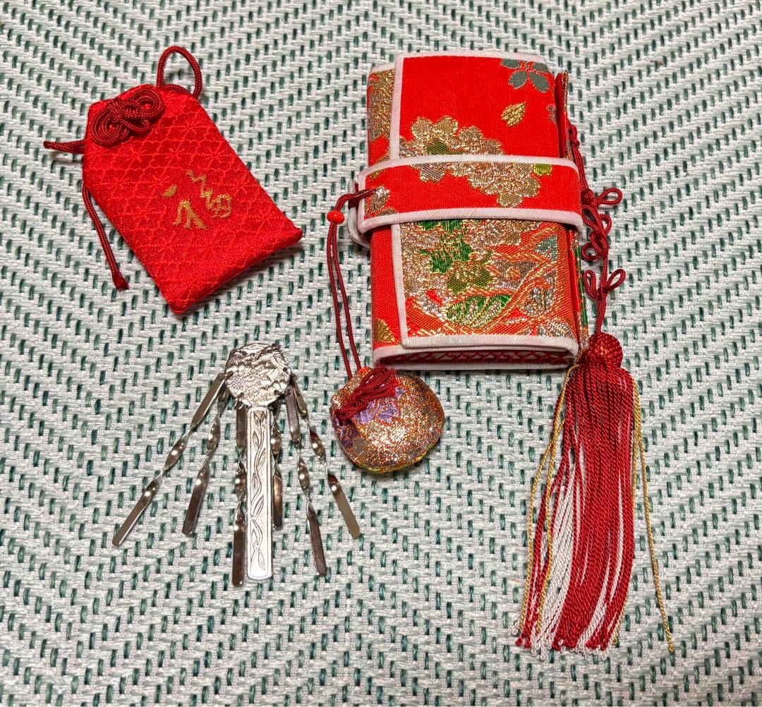 七五三 草履・バッグ・小物等セット 朱色