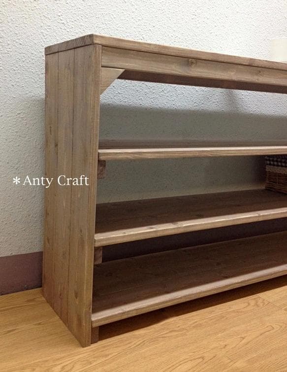 【サイズオーダー可】【引取可能】3段収納棚 幅140cm UN/UN 完成品