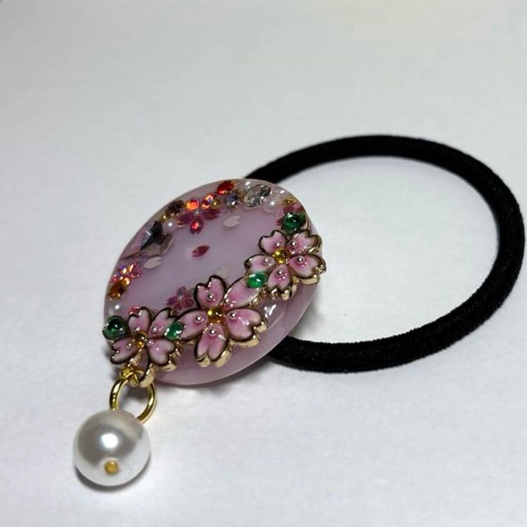 レジン　ヘアゴム　さくら　ピンク