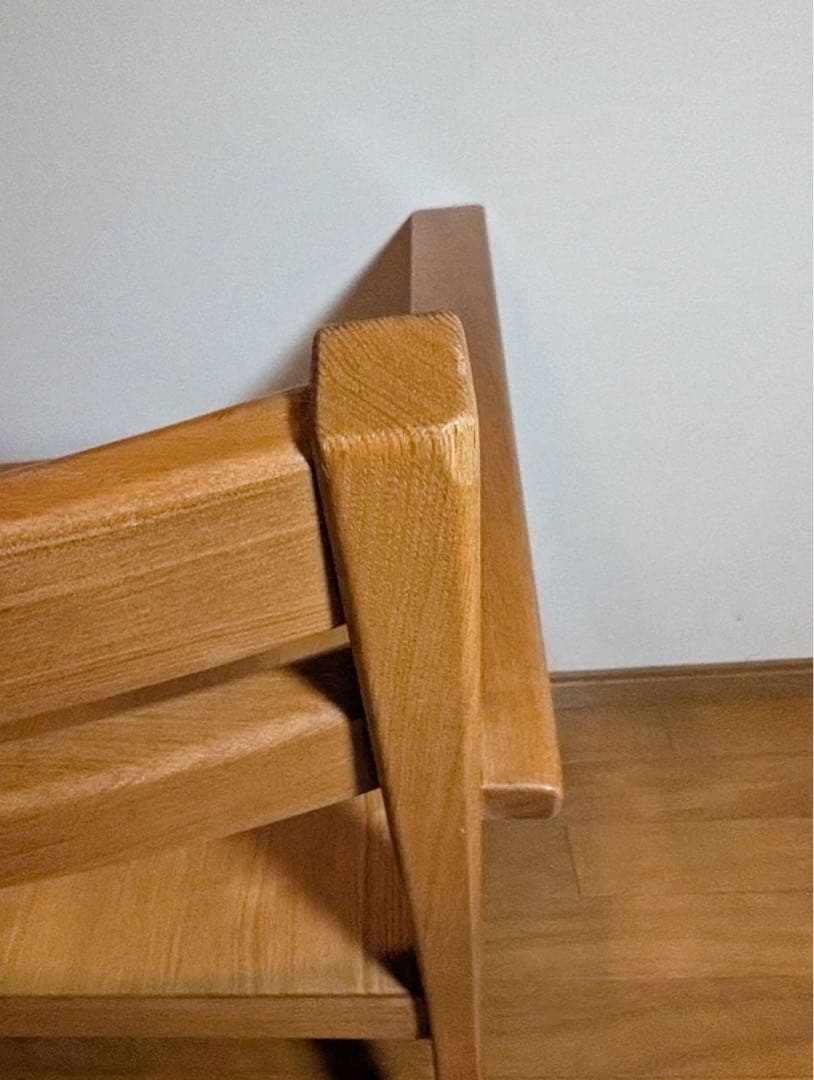 ■送料込■無印良品 ラウンジチェア タモ材 木製イス 椅子 北欧 廃盤品