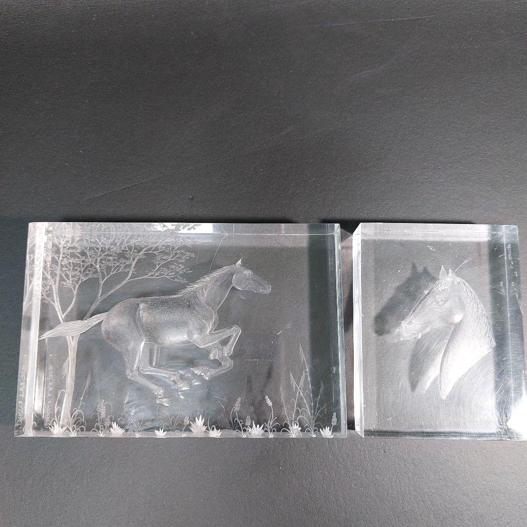 アクリル　馬の彫刻セット　DEKELS LAS'86　アートオブジェ　午年
