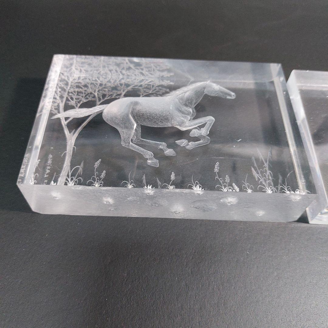 アクリル　馬の彫刻セット　DEKELS LAS'86　アートオブジェ　午年