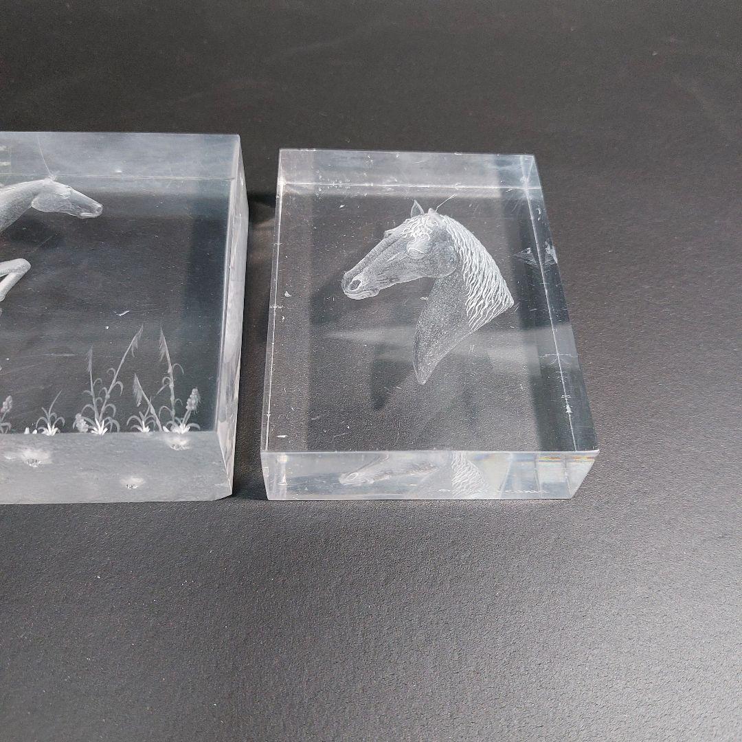 アクリル　馬の彫刻セット　DEKELS LAS'86　アートオブジェ　午年